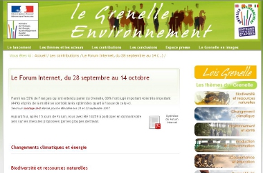 Le forum de discussion du Grenelle de l'environnement
